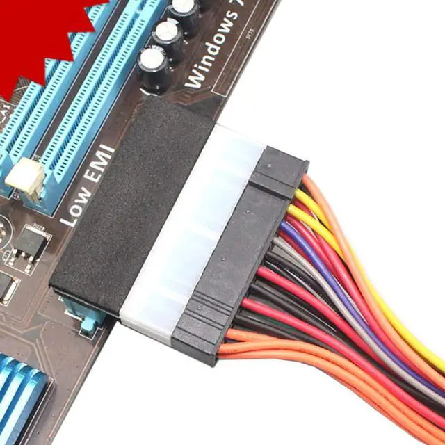 Alt view image 3 of 7 - ATX 24Pin Male to Female 90 Degree Angled Mainboard PSU Power Supply Header Direction Gender Changer Connector Adapter