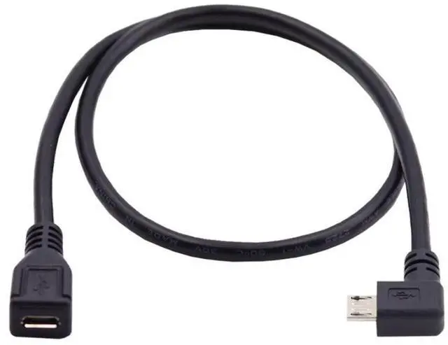 Alt view image 6 of 7 - CY Micro USB 2.0 Male to Micro USB 2.0 Female Extension Cable Left & Right 90 Degree Angled Full Pin Connected 0.5M