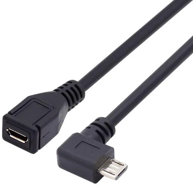Alt view image 2 of 7 - CY Micro USB 2.0 Male to Micro USB 2.0 Female Extension Cable Left & Right 90 Degree Angled Full Pin Connected 0.5M