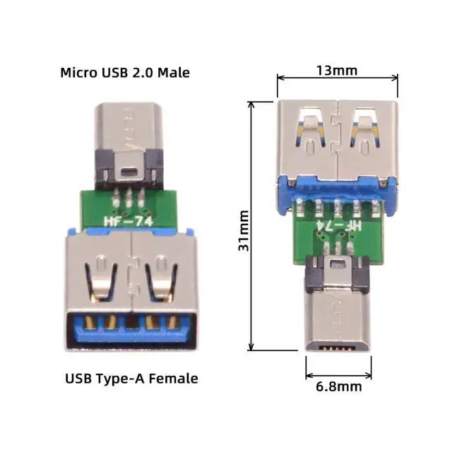 Alt view image 5 of 7 - 5 Pack Micro USB OTG Adapter Micro USB Male to USB 2.0 Female Mini Size Connector Adapter