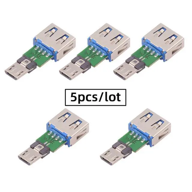 Alt view image 6 of 7 - 5 Pack Micro USB OTG Adapter Micro USB Male to USB 2.0 Female Mini Size Connector Adapter