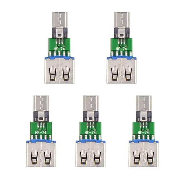 Alt view image 7 of 7 - 5 Pack Micro USB OTG Adapter Micro USB Male to USB 2.0 Female Mini Size Connector Adapter
