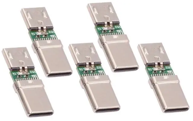 Main image of 5 Pack Micro USB OTG Adapter Micro USB Female to USB C Male Mini Size Connector Adapter