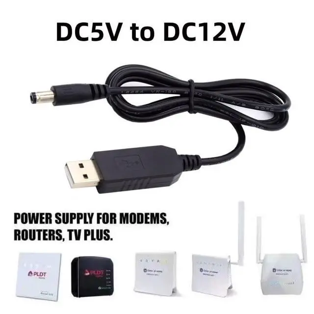 Alt view image 3 of 7 - USB Boost Charging Cable 3.28FT,USB 2.0 DC 5V to DC 12V 3.5x1.35mm Boost Power Cable for Router/Optical Modem