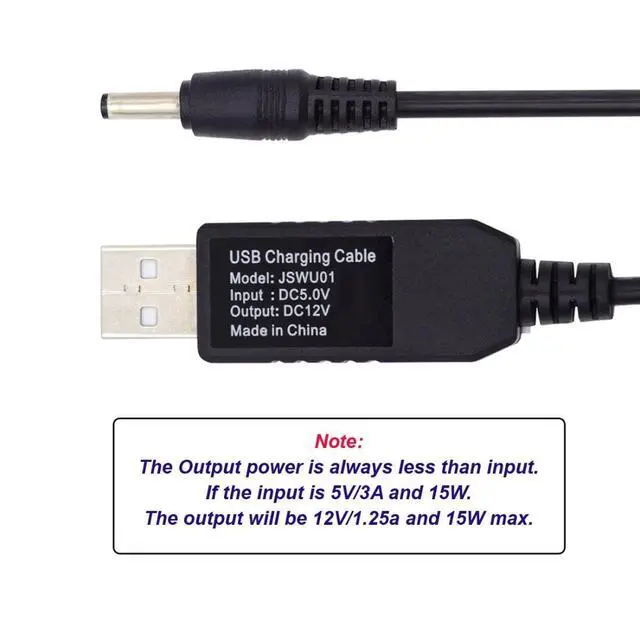 Alt view image 7 of 7 - USB Boost Charging Cable 3.28FT,USB 2.0 DC 5V to DC 12V 3.5x1.35mm Boost Power Cable for Router/Optical Modem