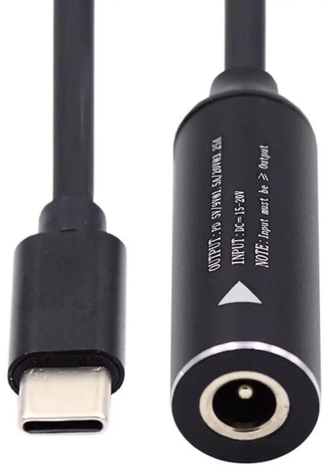 Alt view image 7 of 7 - USB C 65W Charge Converter DC 5.5x2.1mm to USB C 5V 9V 20V Power Plug Charge Cable