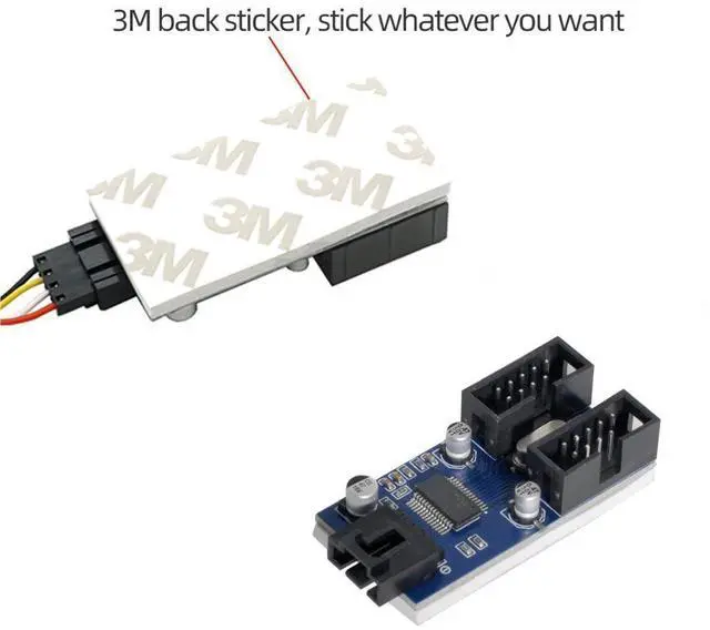 Alt view image 3 of 7 - USB 2.0 Front Panel Header 9Pin/10Pin 1 to 2 HUB 9Pin/10Pin Mainboard Header Extension Adapter Splitter Cable