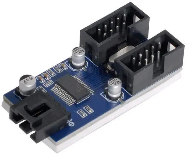 Alt view image 6 of 7 - USB 2.0 Front Panel Header 9Pin/10Pin 1 to 2 HUB 9Pin/10Pin Mainboard Header Extension Adapter Splitter Cable