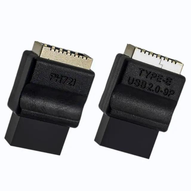 Alt view image 5 of 5 - USB 2.0 9 Pin to Type E Motherboard Adapter Black