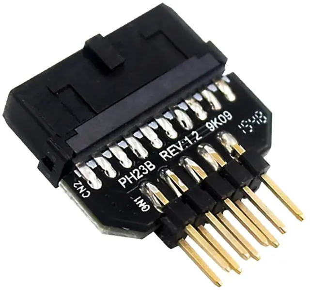 Main image of USB 2.0 9PIN Male to 19PIN Female Adapter, Black, Computer Connector Converter