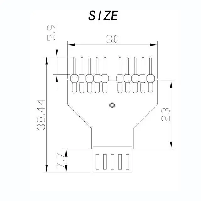 Alt view image 7 of 7 - USB 2.0 Motherboard 9-Pin Header to Dual Port Adapter, Internal USB Splitter, Black