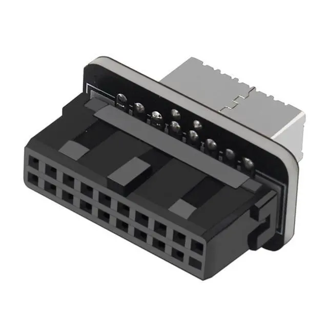 Alt view image 2 of 6 - USB 3.0 19-Pin to USB 3.2 Type E Adapter, Internal Motherboard Converter, Front Panel Type-C Port, Black