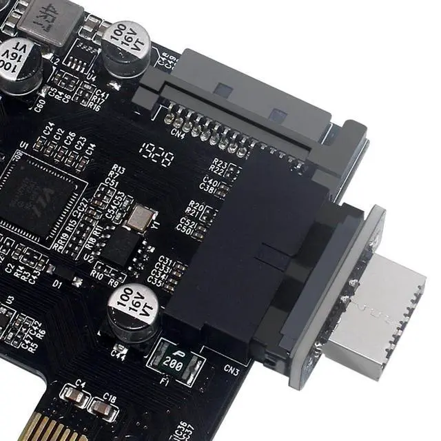 Alt view image 5 of 6 - USB 3.0 19-Pin to USB 3.2 Type E Adapter, Internal Motherboard Converter, Front Panel Type-C Port, Black