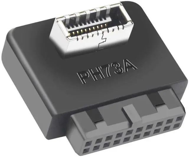 Main image of USB 3.0 to USB Type-E (Key A) 90 Degree Right Angle Adapter for 19/20 Pin Motherboard Header Internal Front Panel USB C Bracket with Plastic Housing A
