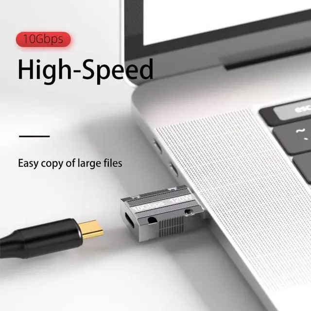 Alt view image 2 of 6 - 10Gbps USB C Female to USB Male Adapter, Zinc Alloy Double-Sided USB A to Type C Adapter with10Gbps High-Speed Data Transfer & PD120W Stable Charging for Laptop Charger Power Bank(4Pack)