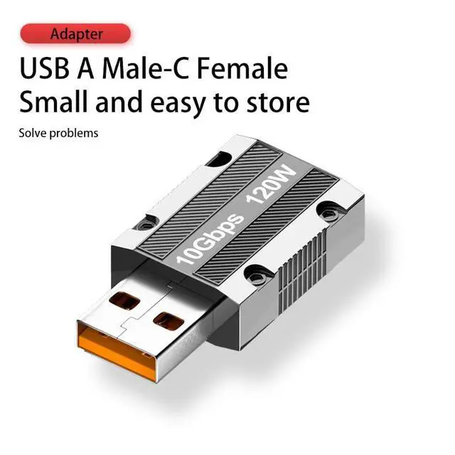 Alt view image 4 of 6 - 10Gbps USB C Female to USB Male Adapter, Zinc Alloy Double-Sided USB A to Type C Adapter with10Gbps High-Speed Data Transfer & PD120W Stable Charging for Laptop Charger Power Bank(4Pack)