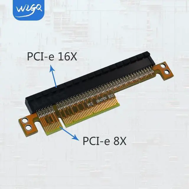 Alt view image 5 of 5 - PCI-E X8 to X16 180 Degree Adapter PCIe Riser Card PCI Express Male to Female Riser Card