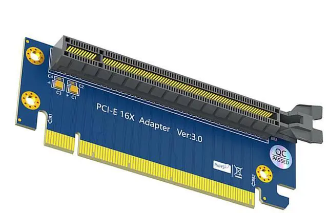 Main image of PCI-E X16 Riser Card Adapter, PCIE GPU 90 Degree Male to Female Adapter, PCI Express Version 4.0
