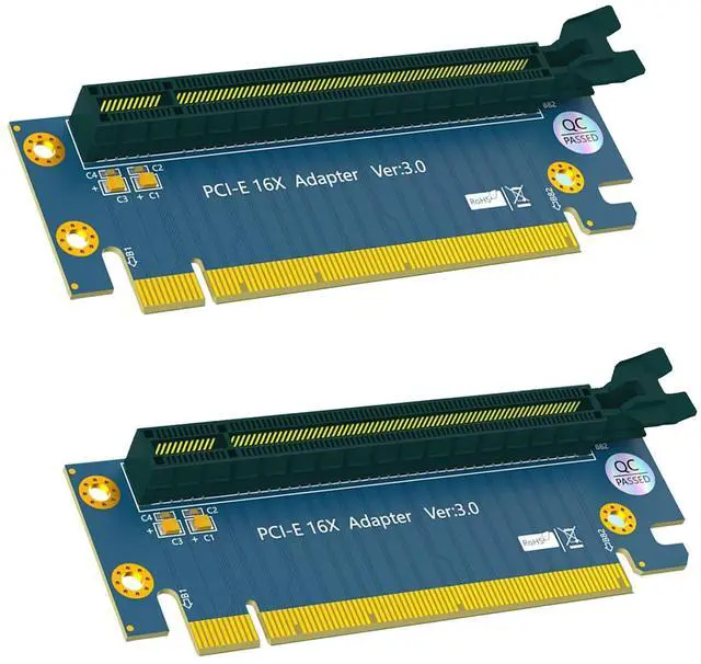 Main image of PCIe X16 Riser Card, PCI Express 90 Degree GPU Extension Adapter, PCI-E Male to Female Slot Protection, 2 Pack