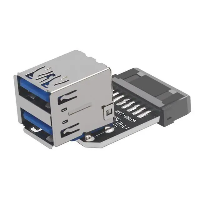 Alt view image 3 of 6 - USB 3.0 Dual Port Adapter 19/20 PIN to Dual USB 3.0 Female Header for PC Motherboard Expansion (A)