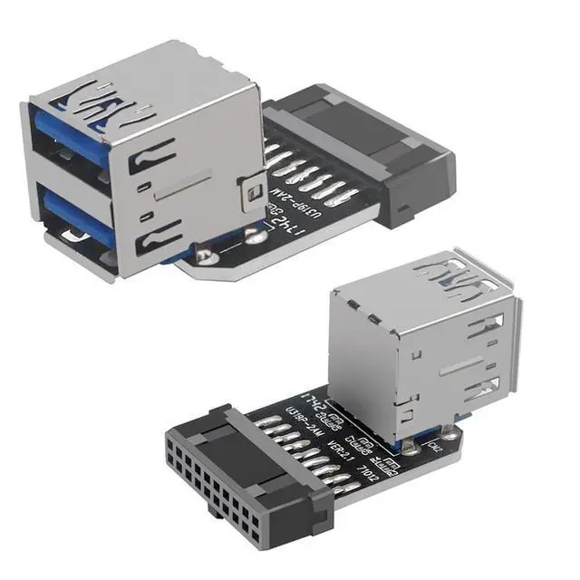 Alt view image 4 of 6 - USB 3.0 Dual Port Adapter 19/20 PIN to Dual USB 3.0 Female Header for PC Motherboard Expansion (A)