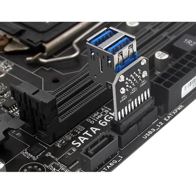 Alt view image 5 of 6 - USB 3.0 Dual Port Adapter 19/20 PIN to Dual USB 3.0 Female Header for PC Motherboard Expansion (A)