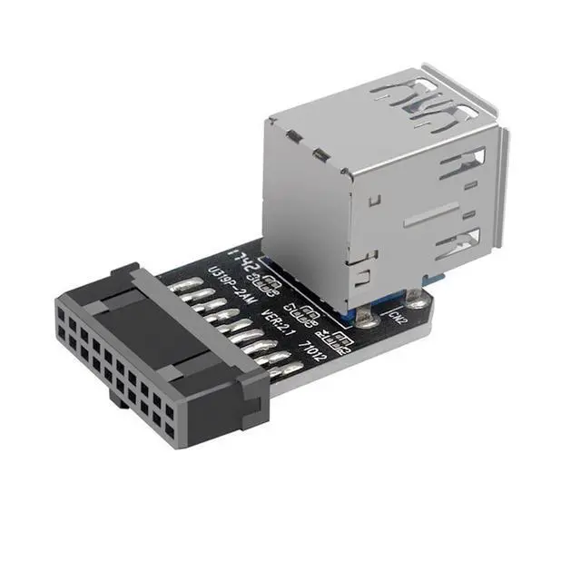 Alt view image 2 of 6 - USB 3.0 Dual Port Adapter 19/20 PIN to Dual USB 3.0 Female Header for PC Motherboard Expansion (A)