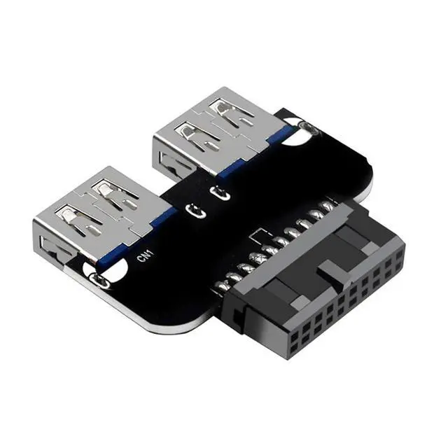 Alt view image 3 of 7 - USB 3.0 Dual Port Adapter 19/20 PIN to Dual USB 3.0 Female Header for PC Motherboard Expansion (B)