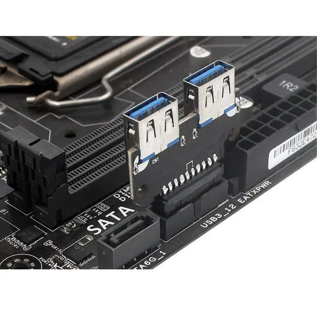 Alt view image 4 of 7 - USB 3.0 Dual Port Adapter 19/20 PIN to Dual USB 3.0 Female Header for PC Motherboard Expansion (B)