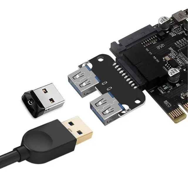 Alt view image 5 of 7 - USB 3.0 Dual Port Adapter 19/20 PIN to Dual USB 3.0 Female Header for PC Motherboard Expansion (B)