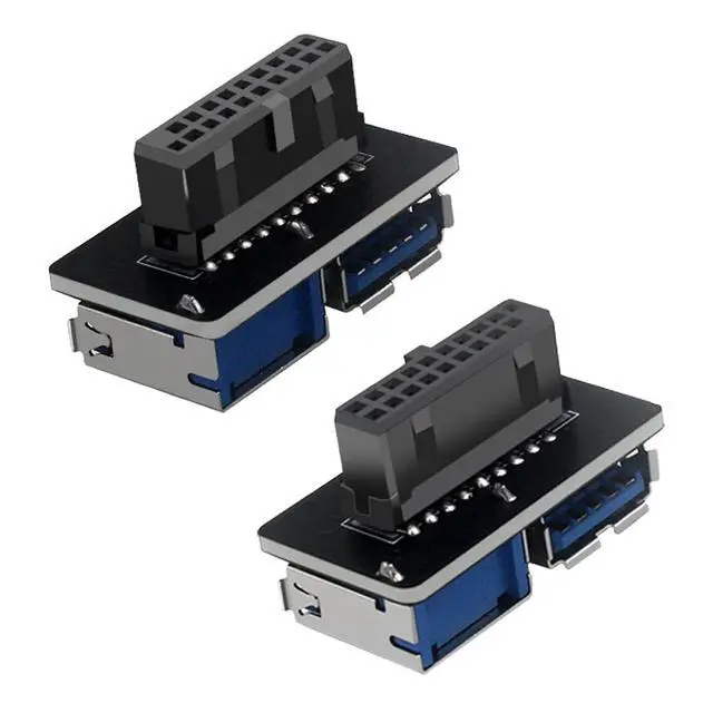 Alt view image 2 of 6 - USB 3.0 Dual Port Adapter 19/20 PIN to Dual USB 3.0 Female Header for PC Motherboard Expansion (C)