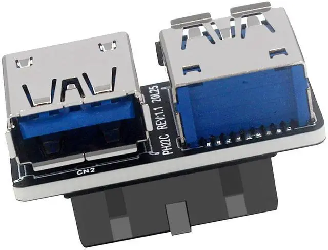 Main image of USB 3.0 Dual Port Adapter 19/20 PIN to Dual USB 3.0 Female Header for PC Motherboard Expansion (C)