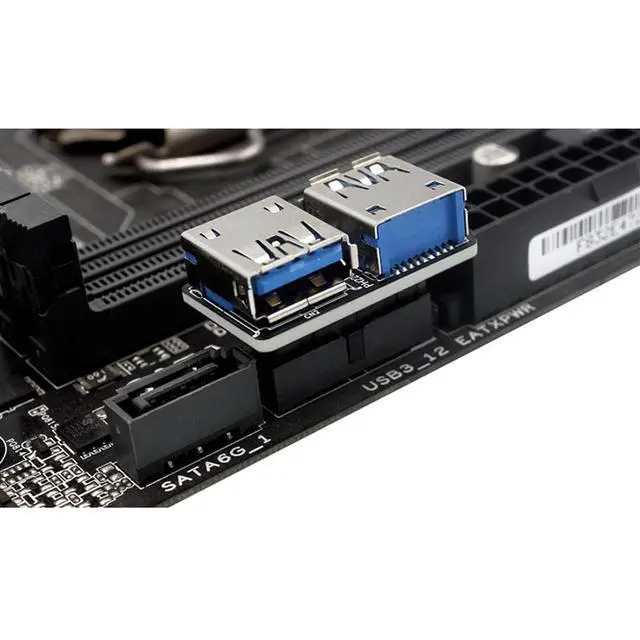 Alt view image 3 of 6 - USB 3.0 Dual Port Adapter 19/20 PIN to Dual USB 3.0 Female Header for PC Motherboard Expansion (C)