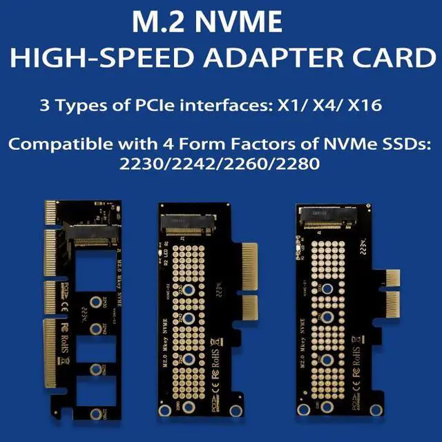 Alt view image 6 of 7 - NVMe M.2 SSD to PCIe X1 Adapter Card, PCIe Express Expansion Card with Low Profile Bracket