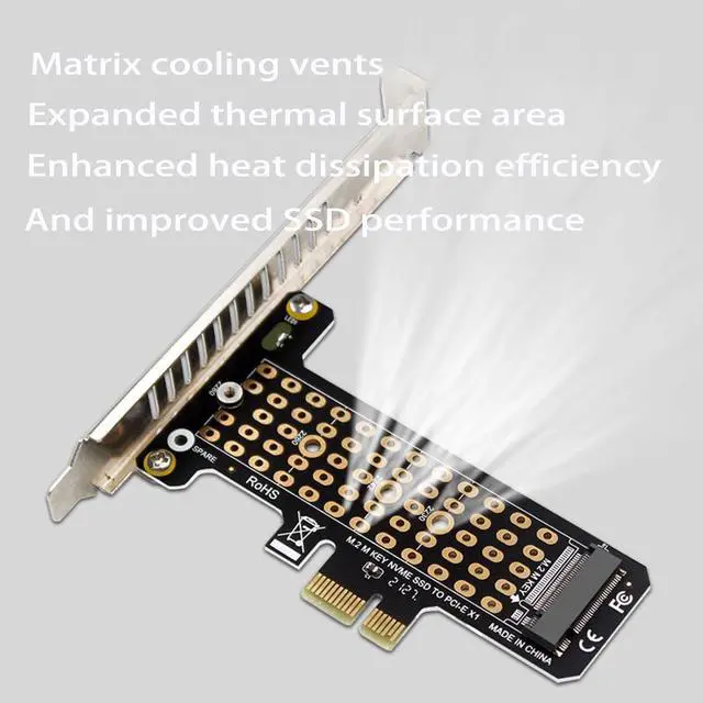 Alt view image 5 of 7 - NVMe M.2 SSD to PCIe X1 Adapter Card, PCIe Express Expansion Card with Low Profile Bracket