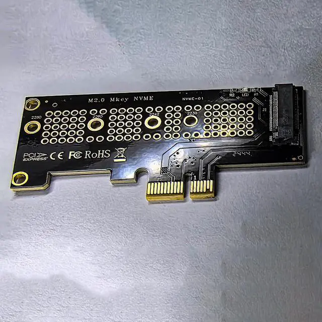 Alt view image 7 of 7 - NVMe M.2 SSD to PCIe X1 Adapter Card, PCIe Express Expansion Card with Low Profile Bracket