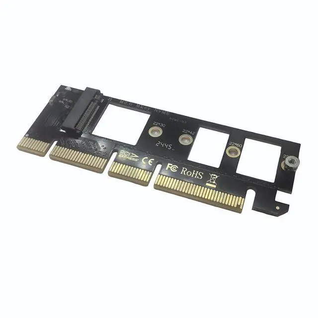 Alt view image 5 of 7 - M.2 NVMe SSD to PCIe X16 Adapter Card, Silvery White Aluminum Heatsink, Fixed Spring Plate, Thermal Silicone Cooling Solution