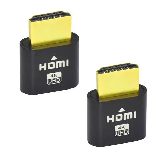Main image of HDMI Dummy Plug, 4K UHD Virtual Display Emulator, 2-Pack, Black
