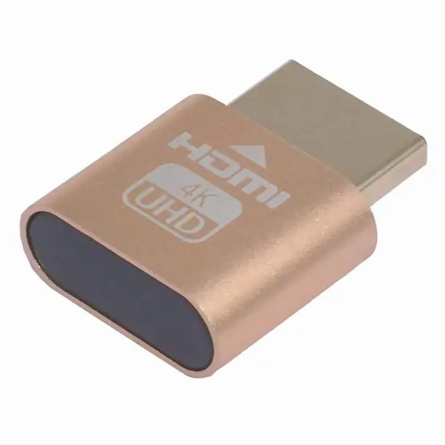 Alt view image 6 of 7 - 4K HDMI Dummy Load Virtual Plug High Resolution Virtual Monitor Display Emulator Next Generation Headless Display Adapter (Gold Color - 2pcs)