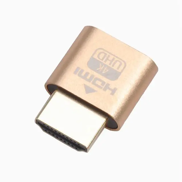Alt view image 5 of 7 - 4K HDMI Dummy Load Virtual Plug High Resolution Virtual Monitor Display Emulator Next Generation Headless Display Adapter (Gold Color - 2pcs)
