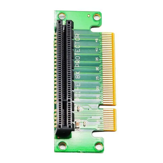 Alt view image 5 of 7 - PCIE X8 Male to Female Riser Card, PCI Express PCI-E 8X Left 90 Degree AdapterSuitable for Server, Desktop, Bitcoin Mining Machine Transfer