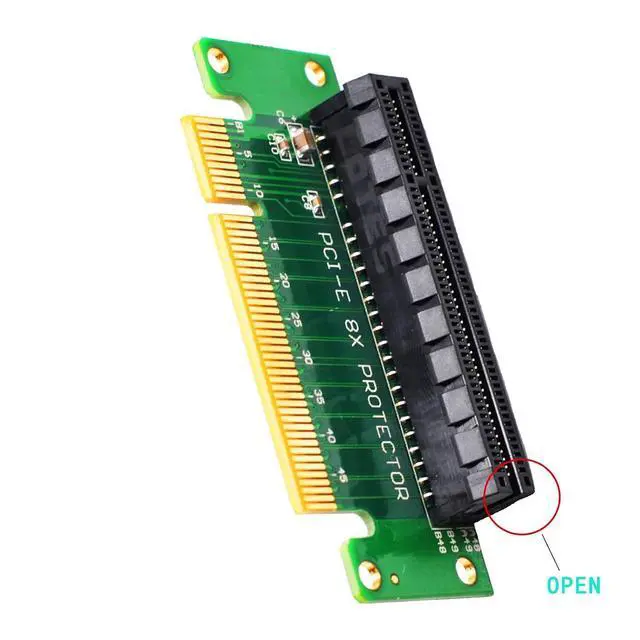 Alt view image 2 of 6 - PCIE X8 Protector Riser Card, PCI-E PCI Express 90 Degree Male to Female Adapter, 2 Pack