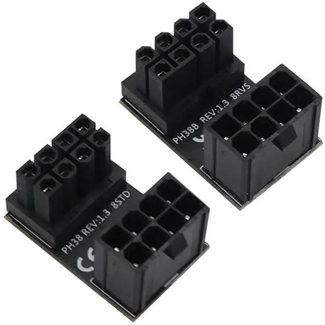 Main image of ATX 8pin Standard Reverse Type GPU Power Adapter, 180-Degree Angled ATX Female to Male Adapter for Desktop Graphics Cards