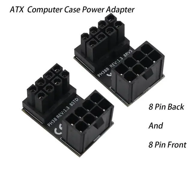 Alt view image 3 of 7 - ATX 8pin Standard Reverse Type GPU Power Adapter, 180-Degree Angled ATX Female to Male Adapter for Desktop Graphics Cards