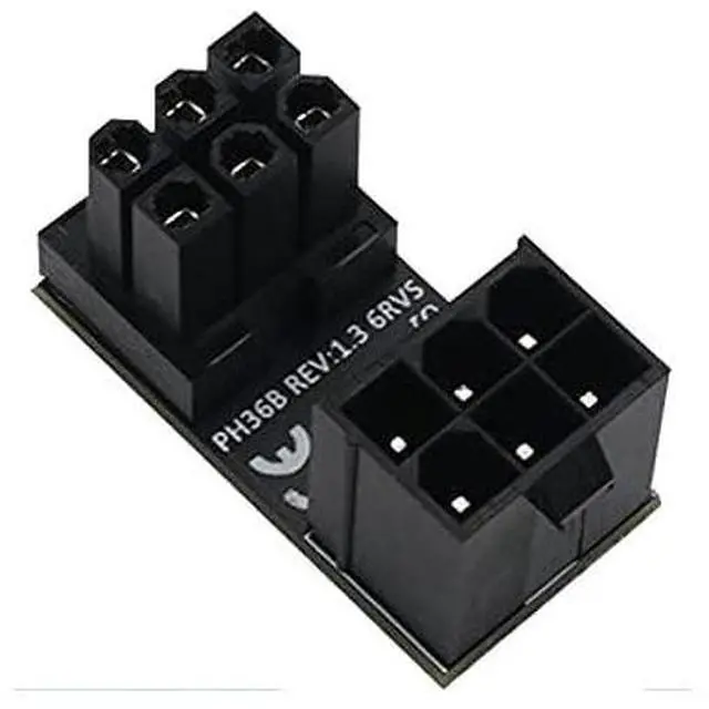 Alt view image 2 of 7 - ATX Female to Male 6pin RVS 180 Degree Angled Adapter for Desktops Graphics Card