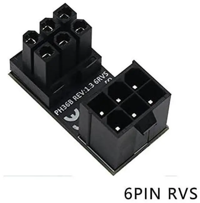 Alt view image 7 of 7 - ATX Female to Male 6pin RVS 180 Degree Angled Adapter for Desktops Graphics Card