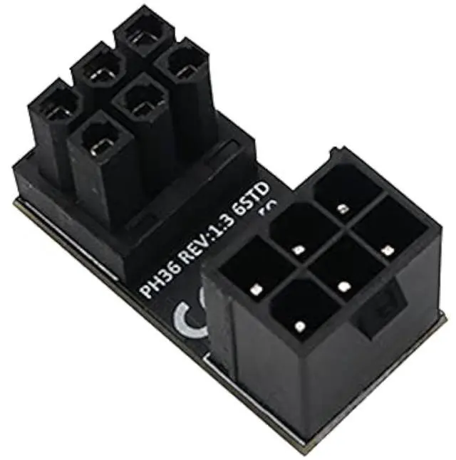 Main image of ATX Female to Male 6pin STD 180 Degree Angled Adapter for Desktops Graphics Card