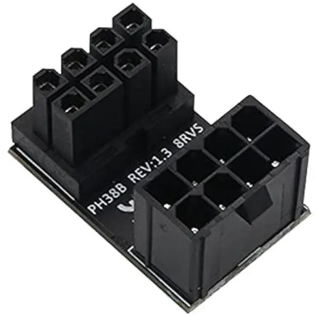 Main image of ATX Female to Male 8pin RVS 180 Degree Angled Adapter for Desktops Graphics Card
