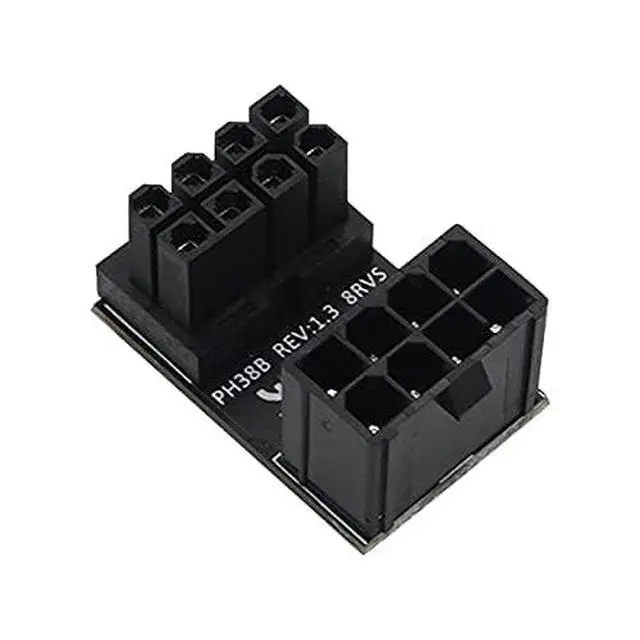 Alt view image 2 of 6 - ATX Female to Male 8pin RVS 180 Degree Angled Adapter for Desktops Graphics Card