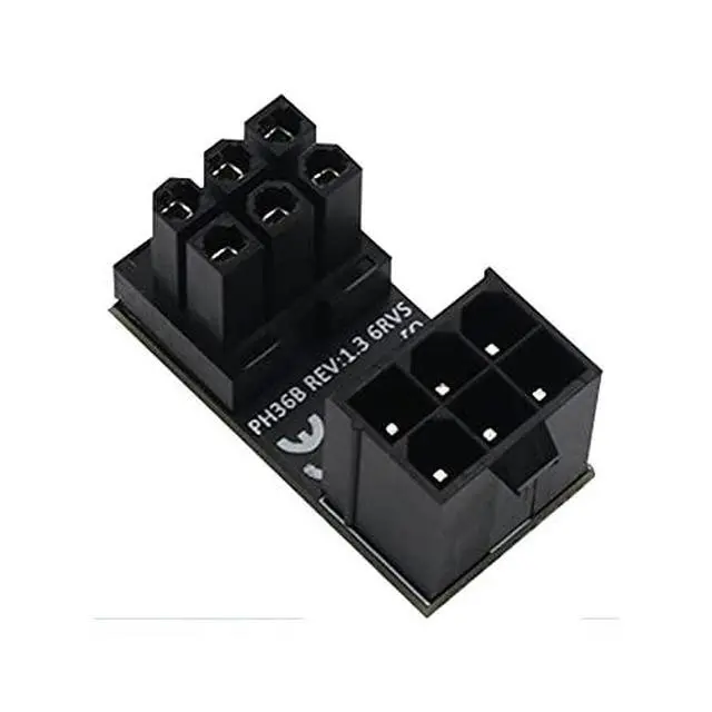Alt view image 6 of 7 - ATX 6pin Standard Reverse Type GPU Power Adapter, ATX Female to Male 180 Degree Angled Adapter for Desktop Graphics Card